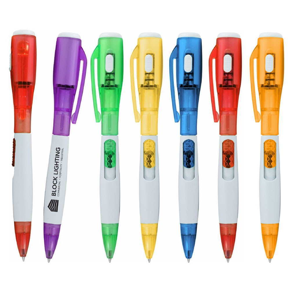 Colorful Retractable Pen with Digital Clock WAUCUPFLASHP1